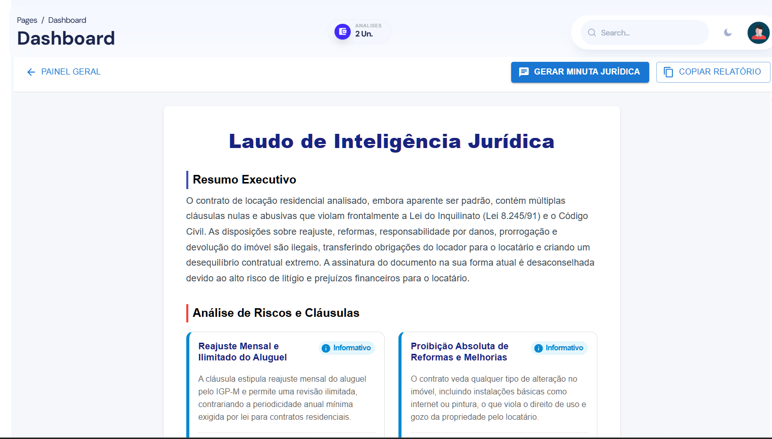Exemplo de Laudo Jurídico Processado
